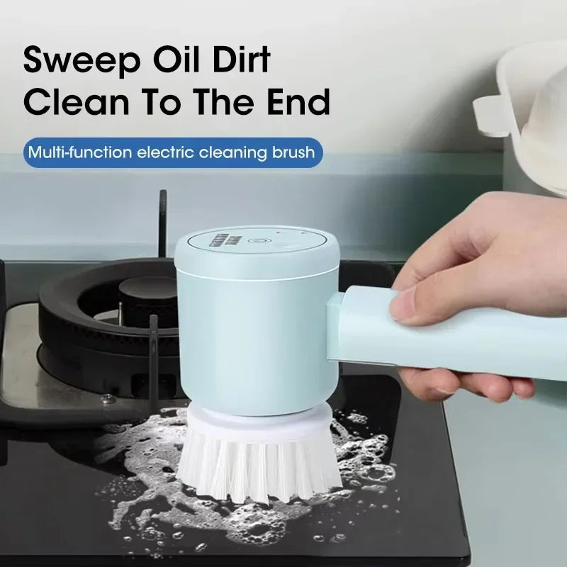 Cordless Electric Spin Scrubber with 5 Replaceable Brush Heads – Powerful Cleaning Brush for Bathroom, Kitchen & Home